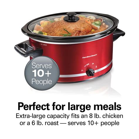 Hamilton Beach 8 Quart Slow Cooker, Red - 33184 | HamiltonBeach.com