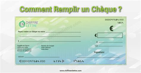 Comment Remplir Un Cheque