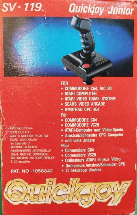 Joystick Quick Joy Junior Spectravideo Vintage For Atari Amstrad