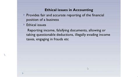 Ethical Issues In Financial Accounting YouTube