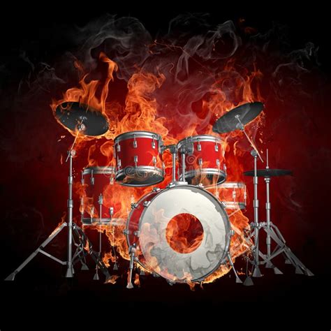 Drums In Fire Stock Images Image 8793174