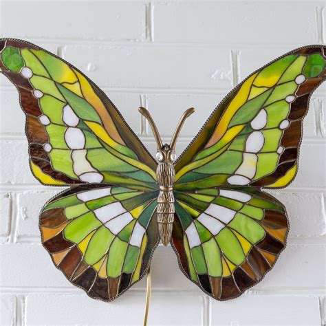 Stained Glass Butterfly Wall Sconce Lamp For Decoration Glass Art Stories