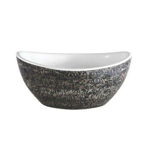 Printed Grey And White Ceramic Oval Table Top Washbasin For