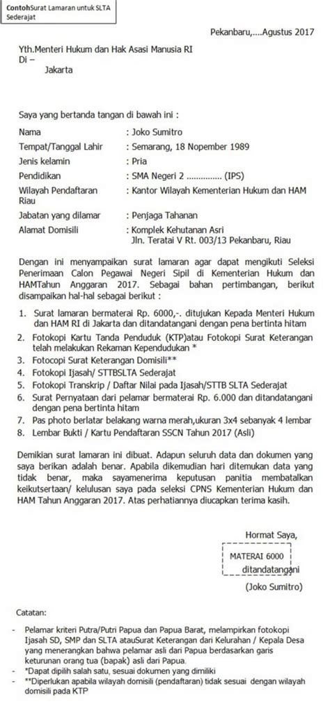 Detail Contoh Surat Lamaran Bermaterai Koleksi Nomer 7