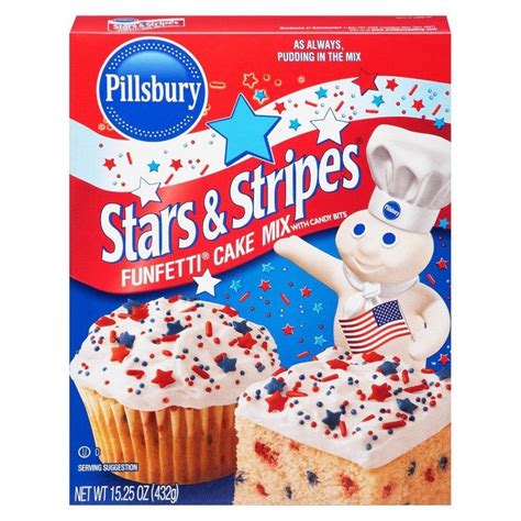 Pillsbury Stars And Stripes Funfetti Cake Mix 1525 Oz Funfetti Cake Mix Usa Cake Funfetti Cake