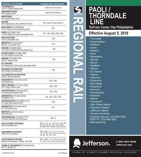 Paoli/Thorndale Line PDF Schedule - DocsLib