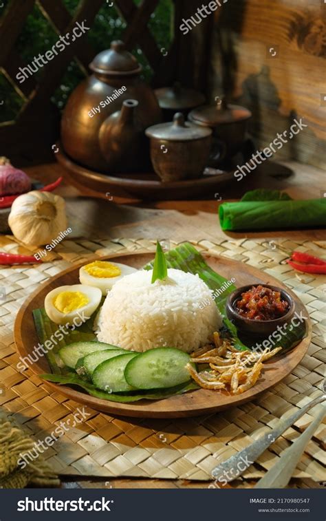 Nasi Lemak Traditional Malay Curry Paste Stock Photo