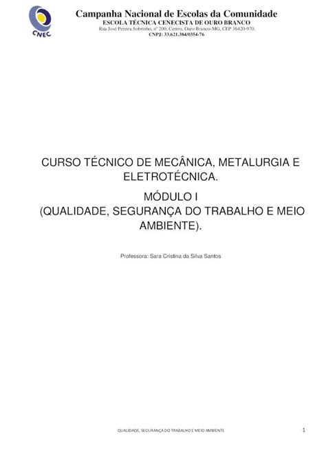 PDF apostila qualidade seguran ºa e meio ambiente DOKUMEN TIPS