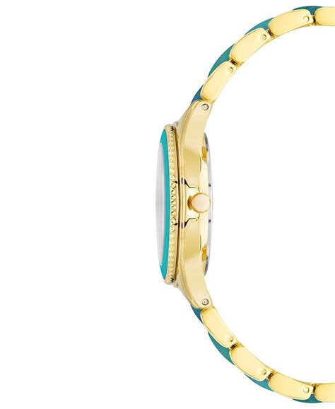 Anne Klein Womens Teal And Gold Tone Bracelet Watch 38mm Macys