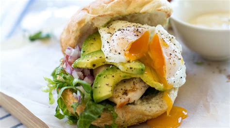 Chicken Burgers With Poached Eggs And Avocado Healthy Recipes Recipes