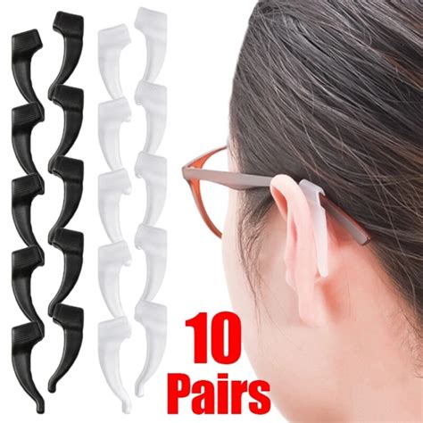 5 10 Pairs Anti Slip Temple Holder Spectacle Silicone Glasses Ear Hooks