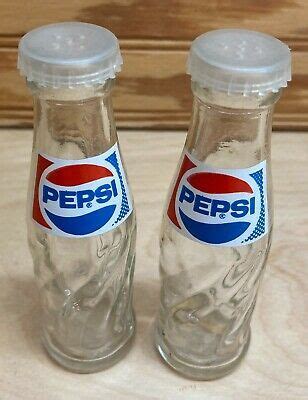 James Bregenzer VINTAGE 1970s CLEAR GLASS PLASTIC TOPS PEPSI BOTTLES