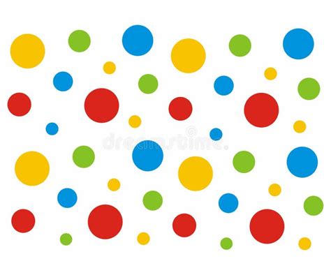 Polka Dot Pattern Blue Red Yellow Green Colorb Ackground Vector