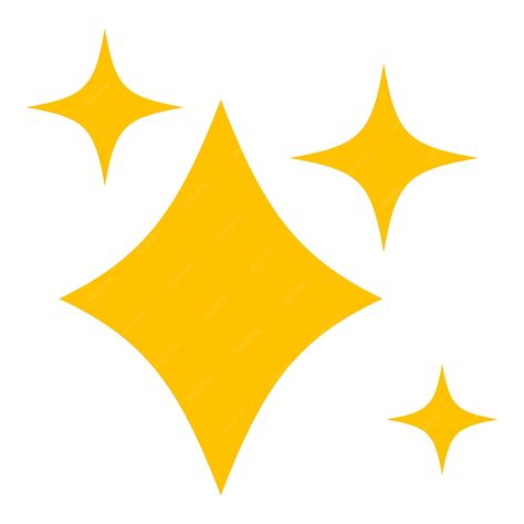 Yellow sparkle diamond stars stock vector | Premium Vector