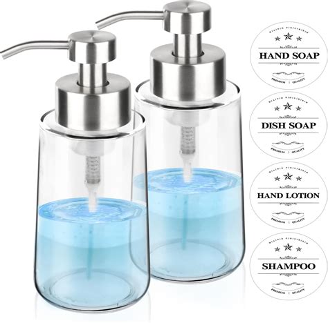 Amazon MDesign Modern Glass Refillable Foaming Soap Dispenser Pump