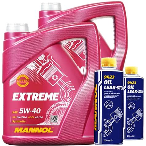 2x 5L MOTORÖL MANNOL EXTREME SAE 5W40 API 2xOIL LEAK STOP ADDITIV VW