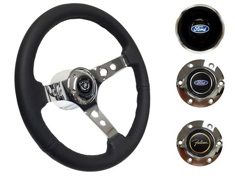 1970 Ford Falcon Steering Wheel Kit Black Leather St3095 Vsw