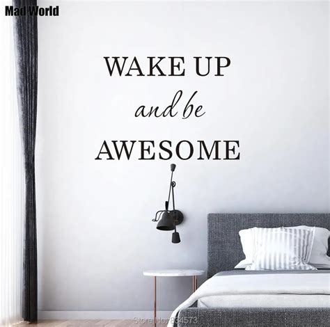 Mad World Wake Up And Be Awesome Wall Art Stickers Wall Decal Home Diy