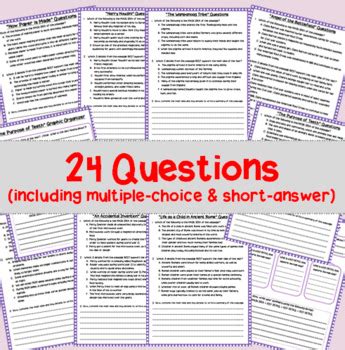 Summarizing Nonfiction 8 Passages Multiple Choice Questions TPT