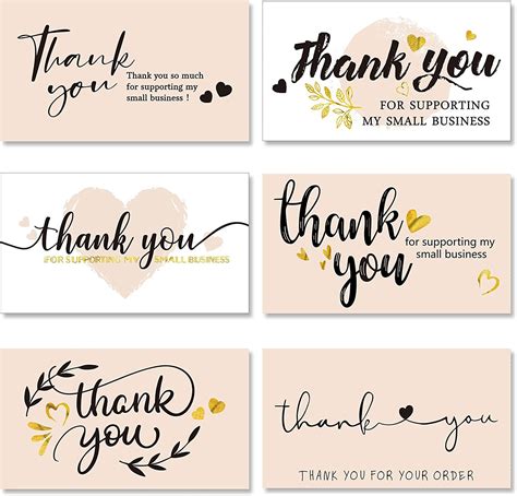 120 Pieces Thank You For Supporting My Small Business Cards Mini Thank