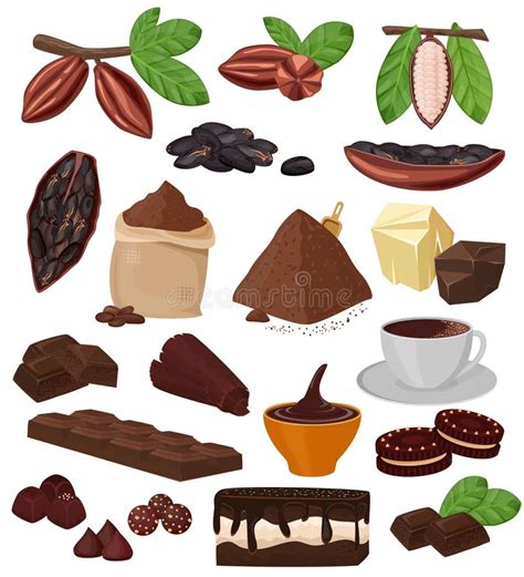 Comida Dulce Del Choco Del Cacao De La Historieta Del Vector Del