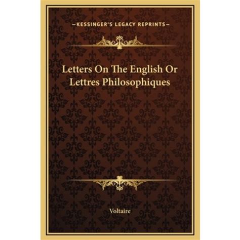 Letters On The English Or Lettres Philosophiques Hardcover