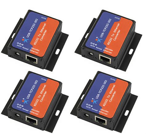 4 Pcs USR TCP232 302 Tiny Size Serial RS232 To Ethernet TCP IP Server