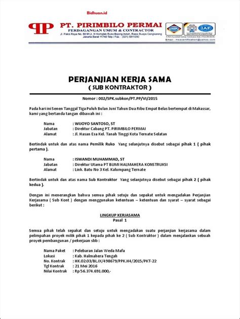 Contoh Surat Akhir Kontrak Kerja Surat Lamaran Kerja Desain Contoh