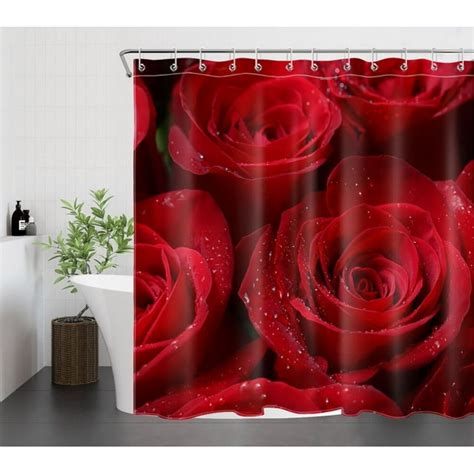 Romantic Red Rose Shower Curtain Elevate Your Bathroom For A