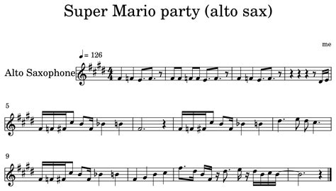 Alto Saxophone Sheet Music Mario