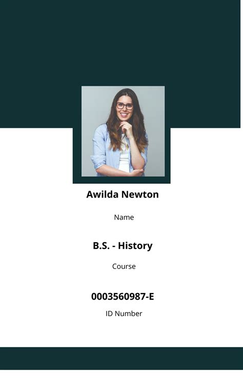 Free Simple Student Id Card Template To Edit Online