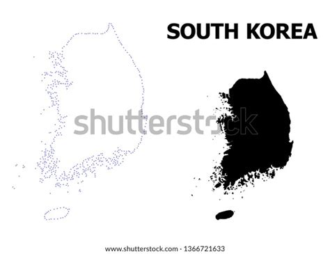 Vector Contour Map South Korea Title Stock Vector Royalty Free