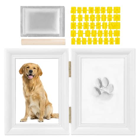 AUTOWT Pet Paw Print Keepsake Kit, Dog Memorial Picture Frame with ...