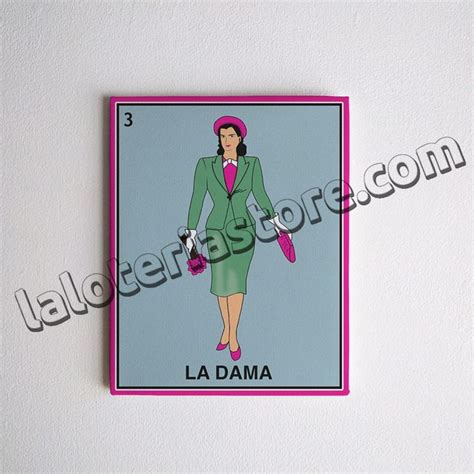 Canvas 8x10 La Dama Loteria Card Stretched And Ready To Hang Lady