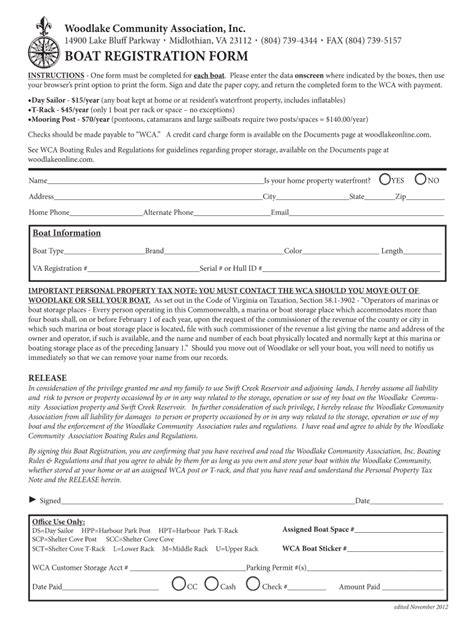 Fillable Online Boat Registration Form Fax Email Print Pdffiller