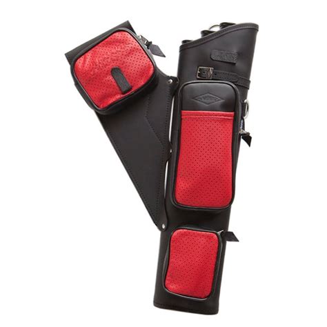 Neet Nt 2300 Leather Target Quiver Black With Red Pockets Rh