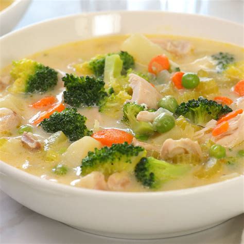 Creamy Chicken Soup With Vegetables The Domestic Geek