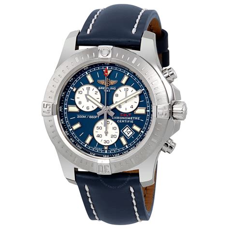 Breitling Colt Chronograph Blue Leather Quartz Ment Watch A7338811 C905bllt Colt Breitling