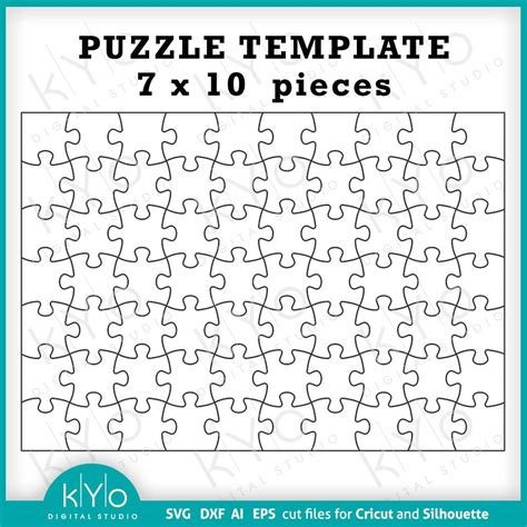 Jigsaw Puzzle Template 7x10 Pieces Ai Dxf Eps Svg Files Templates