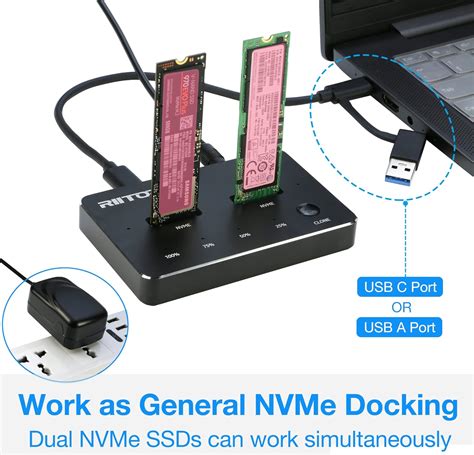 Buy M 2 Duplicator RIITOP Dual NVMe Docking Station For NVMe SSD To