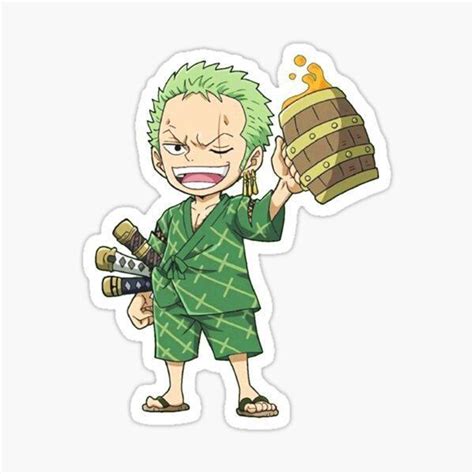 Zoro Chibi Sticker Manga Anime One Piece Chibi Zoro One Piece