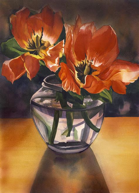 Still Life With Tulips Painting By Alfred Ng Fine Art America