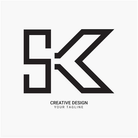 Premium Vector Creative Sk Or Ks Initial Monogram Line Art Pattern