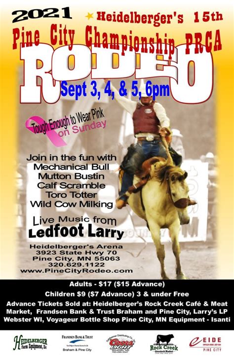 Pine City Prca Championship Rodeo Returns Pine City Area Chamber Of