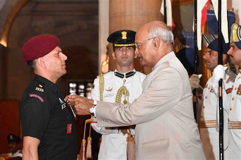 President Confers Shaurya Chakras Param Vishisht Seva Medal To Army