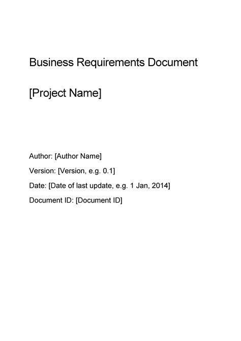 Simple Business Requirements Document Templates Templatelab