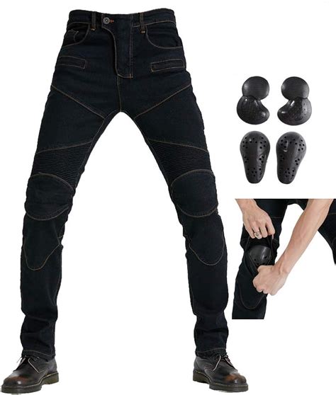 Motorcycle Riding Jeans Armor Racing Cycling Pants With 4 X Upgrade Knee Hip Protective Pads