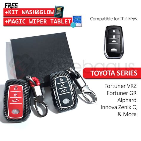 Jual Toyota Fortuner VRZ 2016 2017 2in1 Carbon Case Kunci Mobil Key