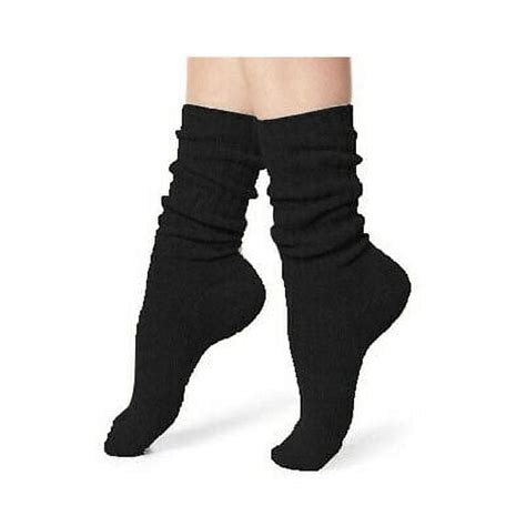 Jefferies Socks Womens Socks Thick Cotton Ribbed Slouch Crew Ankle Cuff Roll Socks 2 Pair