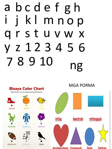 Bisaya Color Chart Mga Porma | PDF